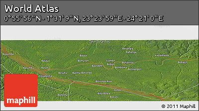 Satellite Panoramic Map of the Area around 1° 13' 33" N, 23° 52' 30" E