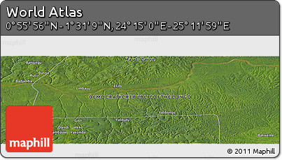 Satellite Panoramic Map of the Area around 1° 13' 33" N, 24° 43' 30" E