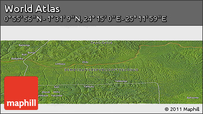 Satellite Panoramic Map of the Area around 1° 13' 33" N, 24° 43' 30" E