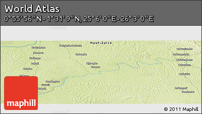 Physical Panoramic Map of the Area around 1° 13' 33" N, 25° 34' 30" E