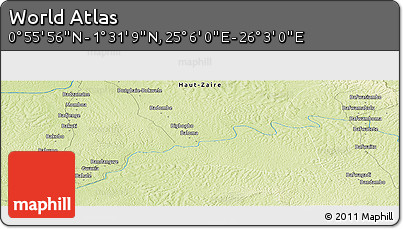 Physical Panoramic Map of the Area around 1° 13' 33" N, 25° 34' 30" E