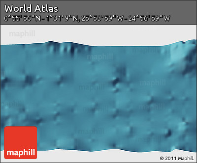 Satellite 3D Map of the Area around 1° 13' 33" N, 25° 25' 29" W