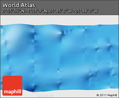 Physical 3D Map of the Area around 1° 13' 33" N, 26° 16' 29" W
