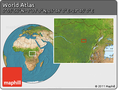 Satellite Location Map of the Area around 1° 13' 33" N, 27° 16' 29" E