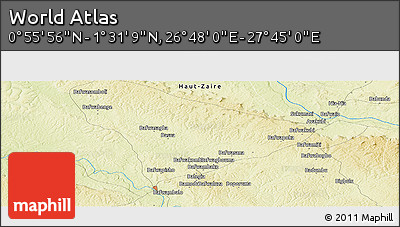 Physical Panoramic Map of the Area around 1° 13' 33" N, 27° 16' 29" E