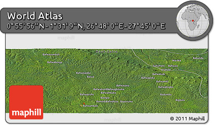 Satellite Panoramic Map of the Area around 1° 13' 33" N, 27° 16' 29" E
