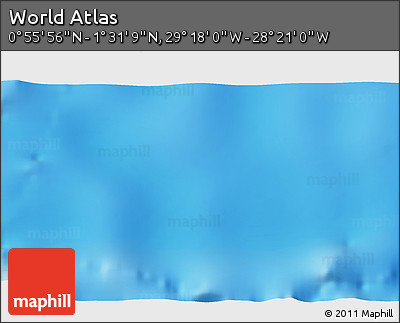 Physical 3D Map of the Area around 1° 13' 33" N, 28° 49' 30" W