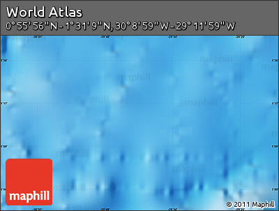 Shaded Relief Map of the Area around 1° 13' 33" N, 29° 40' 29" W
