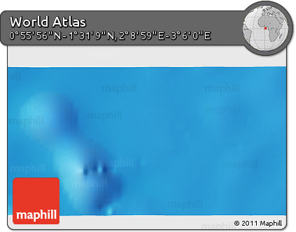 Physical 3D Map of the Area around 1° 13' 33" N, 2° 37' 30" E