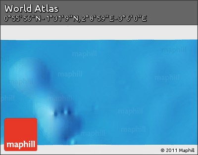 Physical 3D Map of the Area around 1° 13' 33" N, 2° 37' 30" E