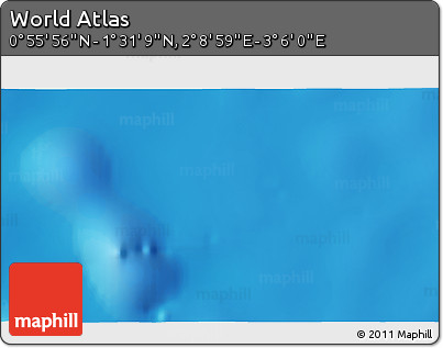 Physical 3D Map of the Area around 1° 13' 33" N, 2° 37' 30" E