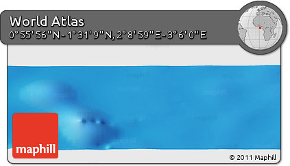 Physical Panoramic Map of the Area around 1° 13' 33" N, 2° 37' 30" E