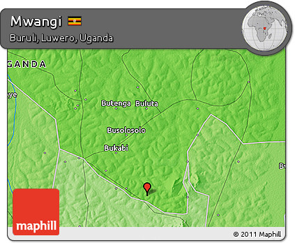 Political 3D Map of Mwangi