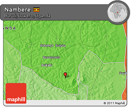 Political 3D Map of Nambere