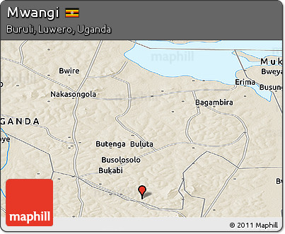 Shaded Relief Panoramic Map of Mwangi
