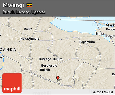 Shaded Relief Panoramic Map of Mwangi