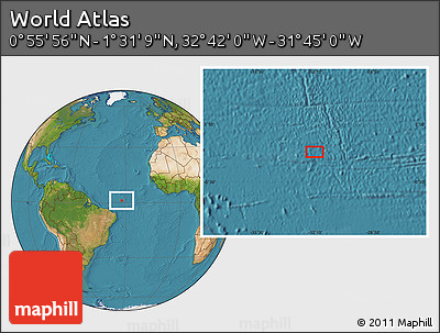 Satellite Location Map of the Area around 1° 13' 33" N, 32° 13' 30" W