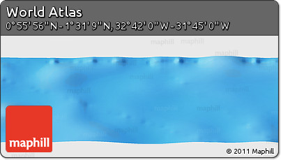 Shaded Relief Panoramic Map of the Area around 1° 13' 33" N, 32° 13' 30" W