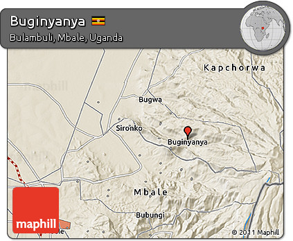 Shaded Relief 3D Map of Buginyanya