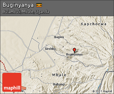 Shaded Relief 3D Map of Buginyanya