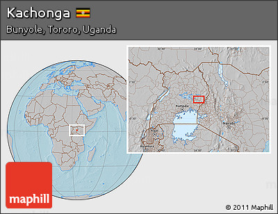Gray Location Map of Kachonga, hill shading
