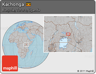 Gray Location Map of Kachonga, hill shading