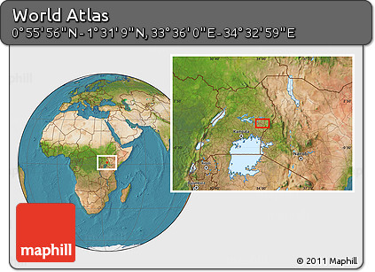 Satellite Location Map of the Area around 1° 13' 33" N, 34° 4' 30" E