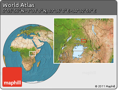 Satellite Location Map of the Area around 1° 13' 33" N, 34° 4' 30" E