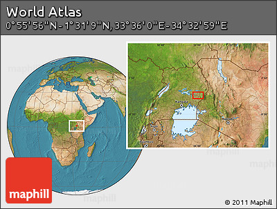 Satellite Location Map of the Area around 1° 13' 33" N, 34° 4' 30" E