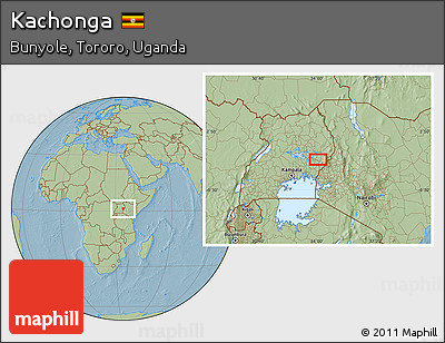 Savanna Style Location Map of Kachonga, hill shading