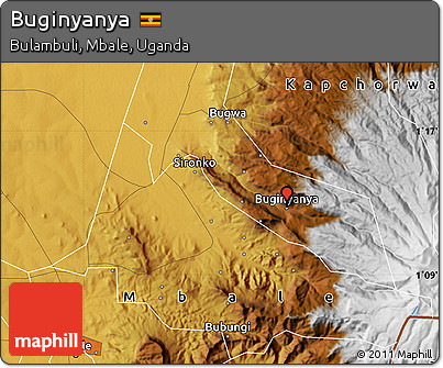 Physical Map of Buginyanya