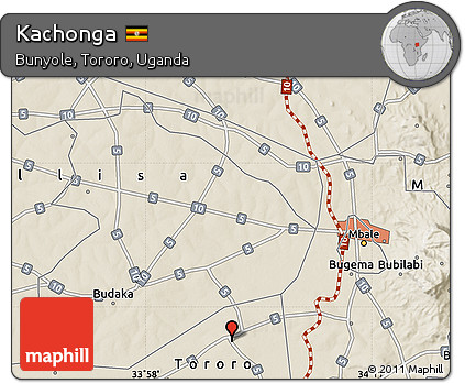 Shaded Relief Map of Kachonga