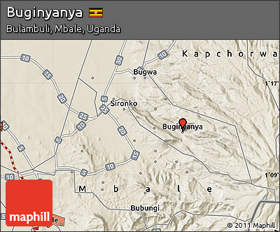 Shaded Relief Map of Buginyanya