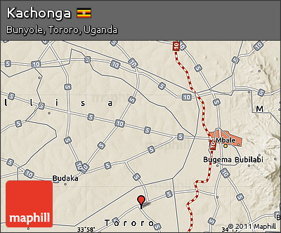 Shaded Relief Map of Kachonga