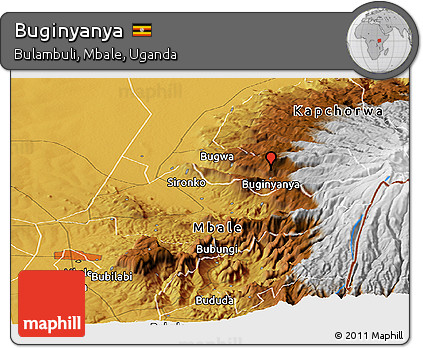 Physical Panoramic Map of Buginyanya