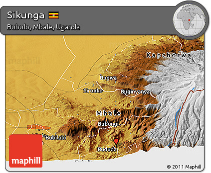 Physical Panoramic Map of Sikunga