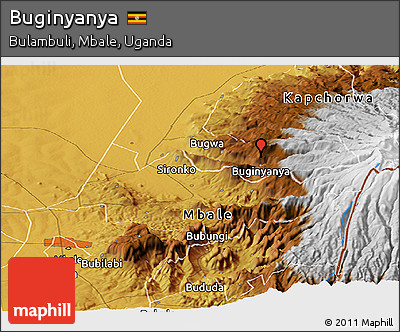 Physical Panoramic Map of Buginyanya