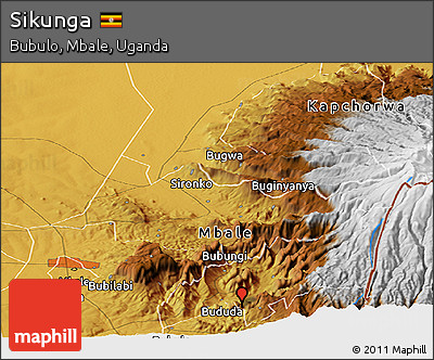 Physical Panoramic Map of Sikunga