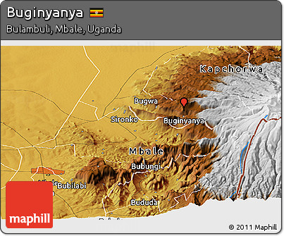 Physical Panoramic Map of Buginyanya