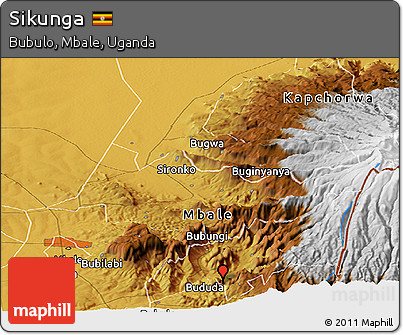 Physical Panoramic Map of Sikunga