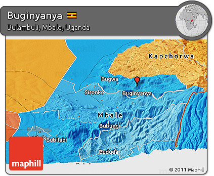 Political Panoramic Map of Buginyanya