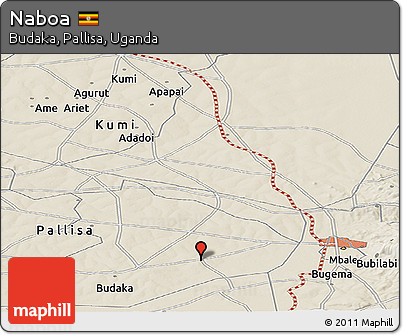 Shaded Relief Panoramic Map of Naboa