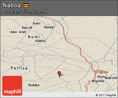 Shaded Relief Panoramic Map of Naboa