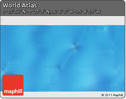 Physical 3D Map of the Area around 1° 13' 33" N, 35° 37' 30" W