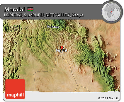 Satellite 3D Map of Maralal