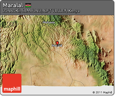 Satellite 3D Map of Maralal