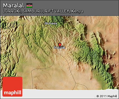 Satellite 3D Map of Maralal