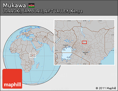 Gray Location Map of Mukawa