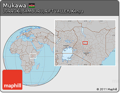 Gray Location Map of Mukawa