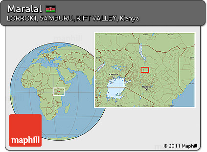 Savanna Style Location Map of Maralal